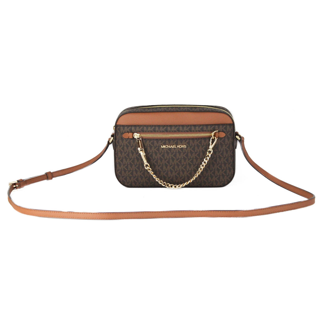 Newest Michael Kors Brown EW Chain Crossbody and wallet